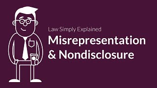 Misrepresentation and Nondisclosure  Contracts  Defenses amp Excuses [upl. by Norted]