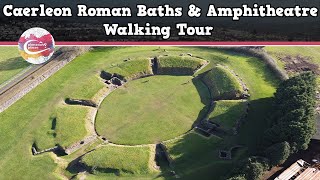 CAERLEON ROMAN BATHS amp AMPHITHEATRE WALES  Walking Tour  Pinned on Places [upl. by Erdnaed]