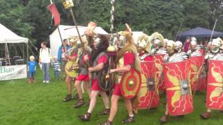 Roman Reenactment at the Amphitheatre in Caerleon Marching In [upl. by Itraa]